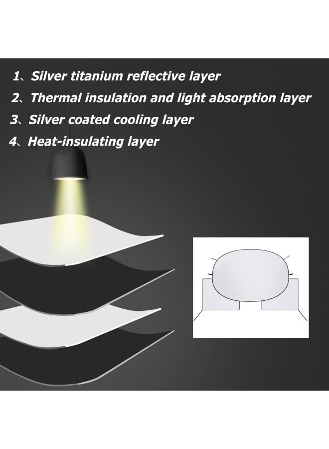 GGEROU Car sun shade Car Windshield Sun Shade Foldable Front Windshield Shade for Sun, Heat and UV Rays - Image 4