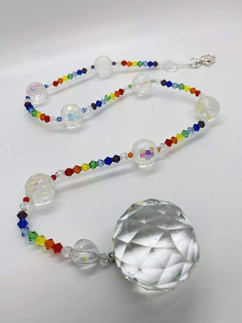 Light Wave Beautiful Sparkling Crystal Rainbow Sun-Catcher Ball Prism Pendant Hanging, Window, Garden, Balcony Hanging Ornament, Car Hanging (Model 26) - Image 2