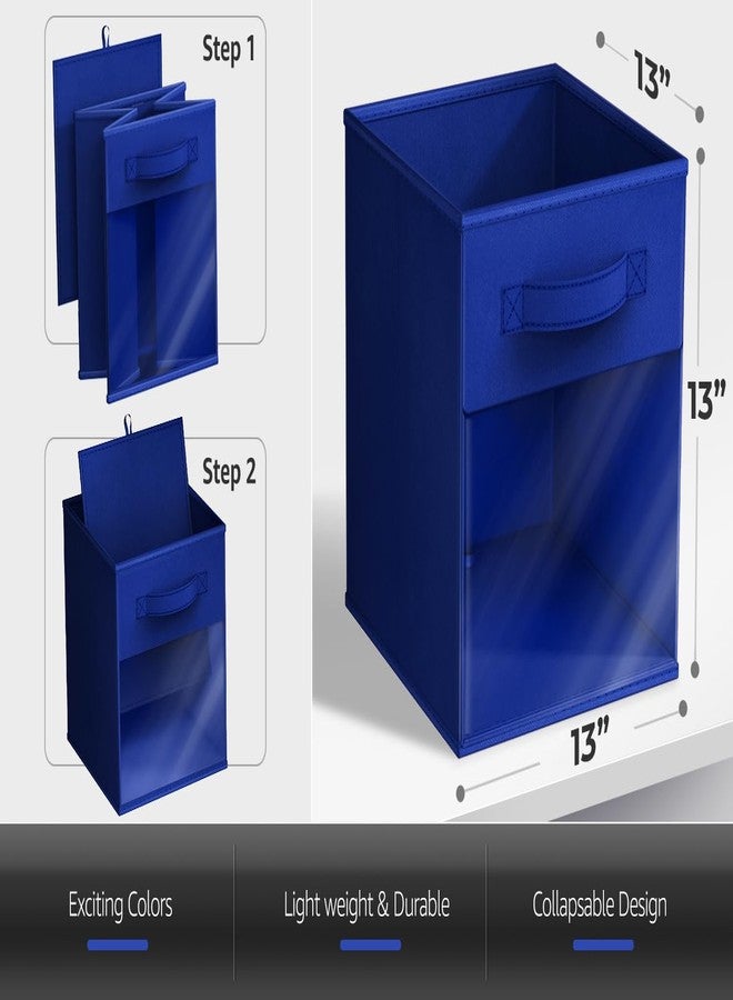 Sorbus 13 Inch Storage Bins with Clear Window - 6 Foldable Baskets for Organizing Clothes, Toys, Books - Sturdy Collapsible Fabric Storage Cubes with Handle - Storage Baskets for Shelves, Closets - Image 3