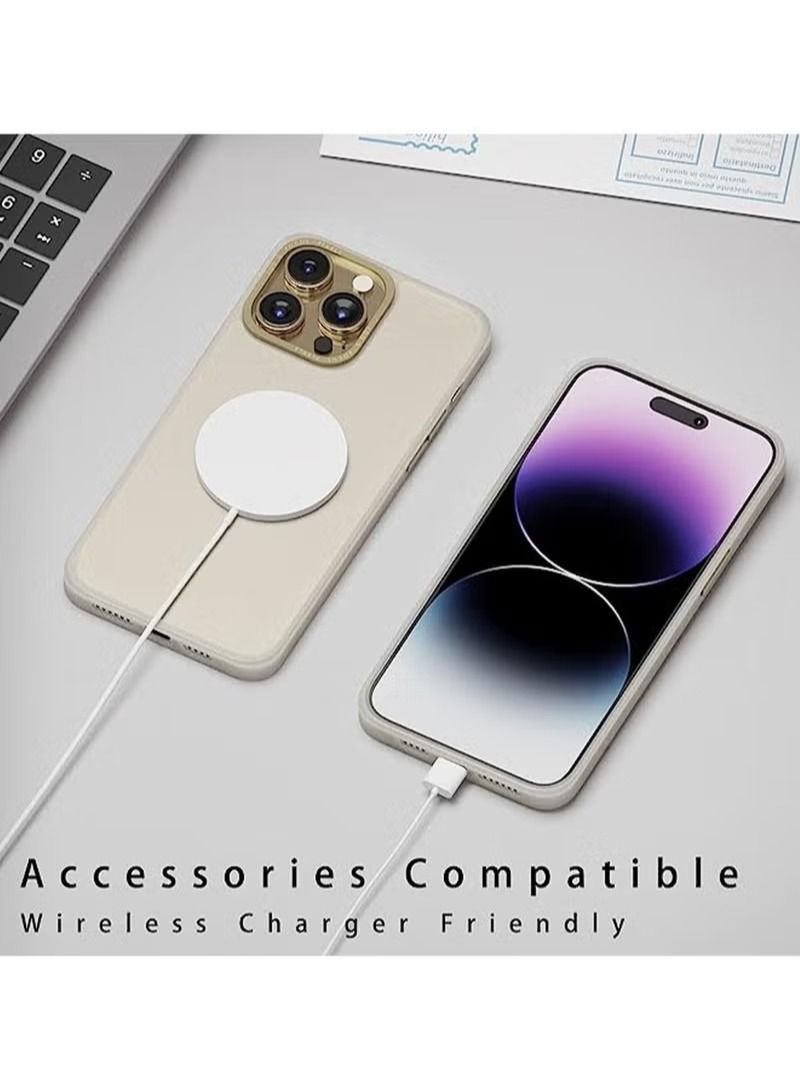 iPhone 14 Pro Mobile Case Cover, Classic Metal Camera Ring and Button, Shockproof Phone Bumper Back Cover Protection Matte Anti-Scratch Hard Back Protector(6.1in) - Image 3