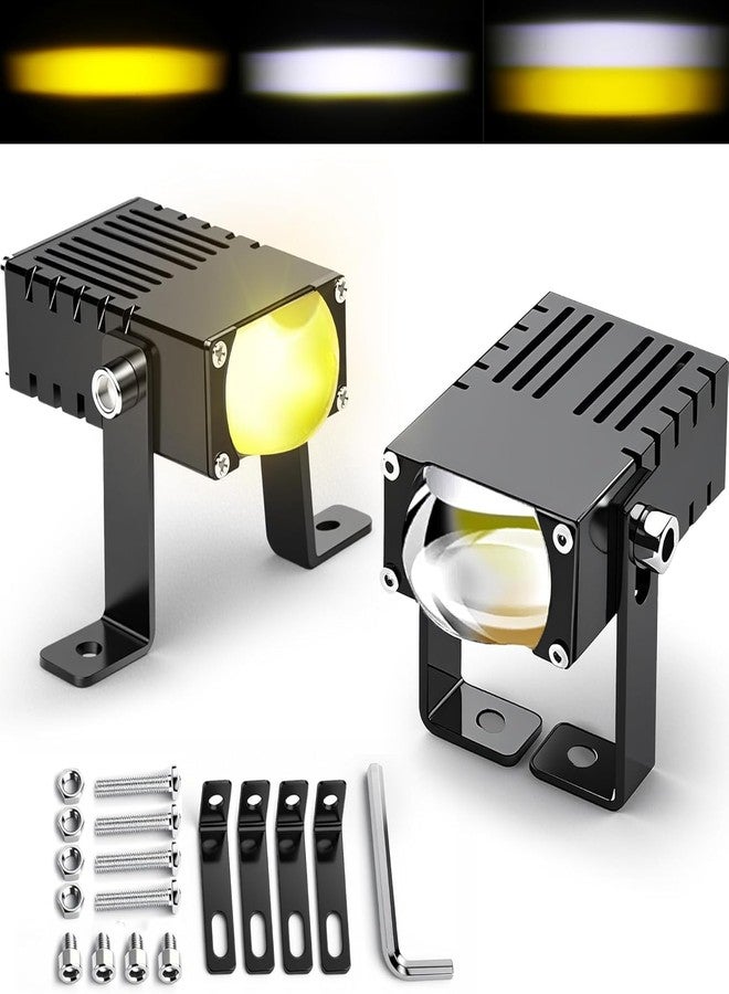 مصابيح قيادة أمامية LED من Jumpdy ومصابيح أمامية أصلية، مصابيح ضباب بيضاء/صفراء للشاحنات/السيارات/الطرق الوعرة/المركبات متعددة الاستخدامات (قطعتان) - Image 1