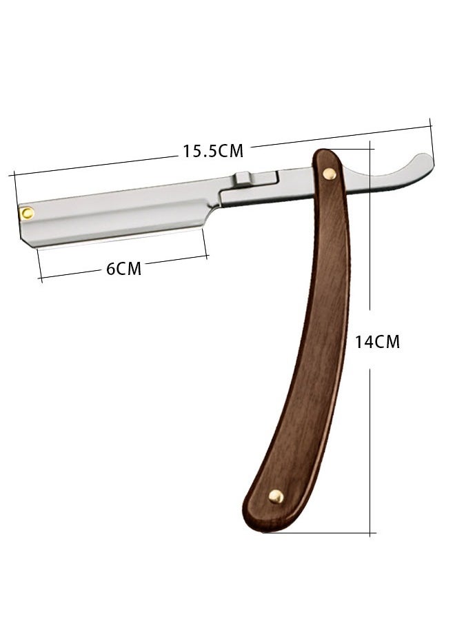 GUTCHE - GUTCHE Razor Set with 10 Stainless Steel Blades, Professional Hairdressing Razor, Premium Men's Single Blade Razor, Beard Trimmer with Leather Pouch - Image 1