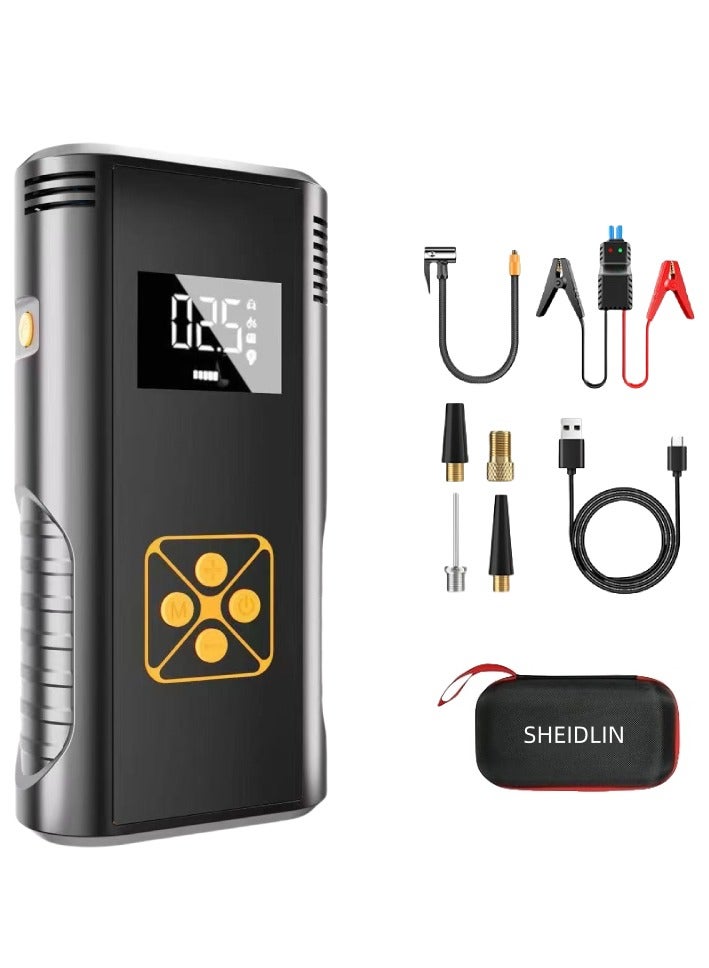 SHEIDLIN بطارية متنقلة اشتراك مشغل للسيارة بقوة 8000 ملي امبير مع منفاخ هواء مدمج - Image 1