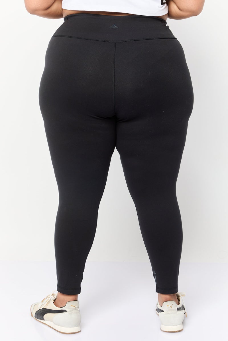 Adidas Women Plus Size Pull On Training Leggings, Black  - Image 2