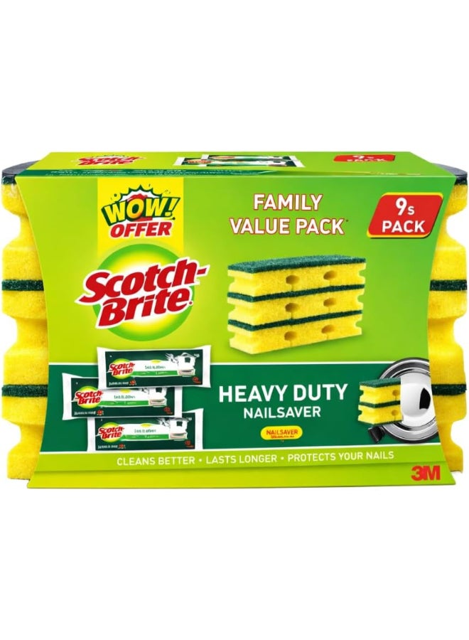 Scotch Brite إسفنجة تنظيف الأظافر الكلاسيكية من سكوتش-برايت، 3 × 3، 9 إسفنجة/عبوة، 16 عبوة/حالة - Image 1