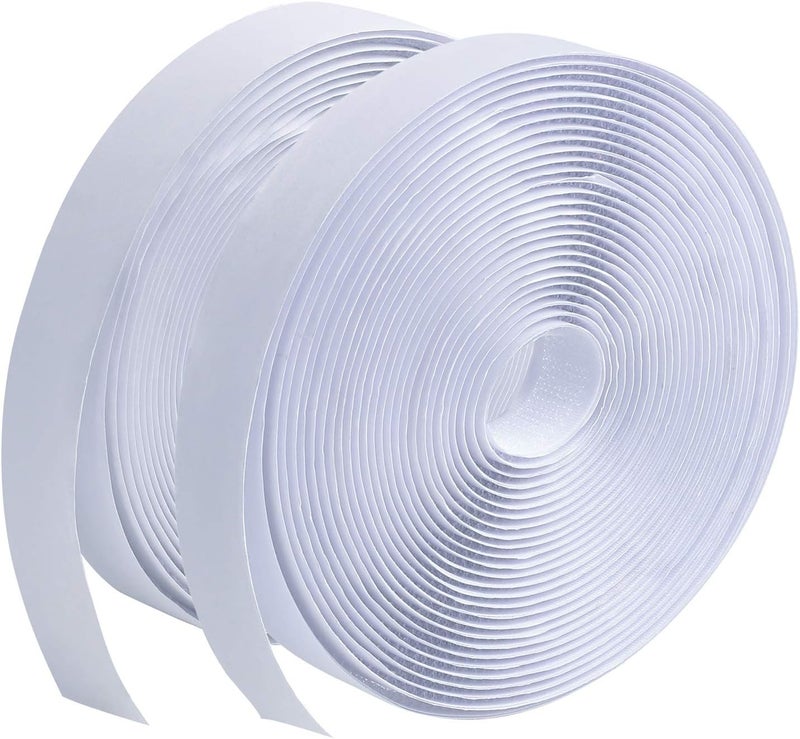 LLPT Hook and Loop Tape 3/4 Inch x 23 Feet Each Roll Heavy Duty Adhesive Industrial Strength Hook Loop Strip Mounting Tape for Indoor and Outdoor White (HTW030) - Image 1