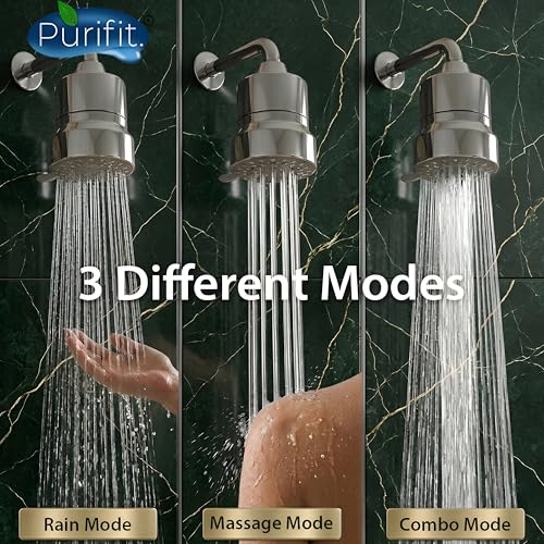 Purifit Shower Filter for Hard Water with Shower Head | Water Softener for Bathroom | Reduces Hair Fall, Dry Skin & Chlorine | 3 Spray Modes | Multi-Flow Shower Filter - Image 3