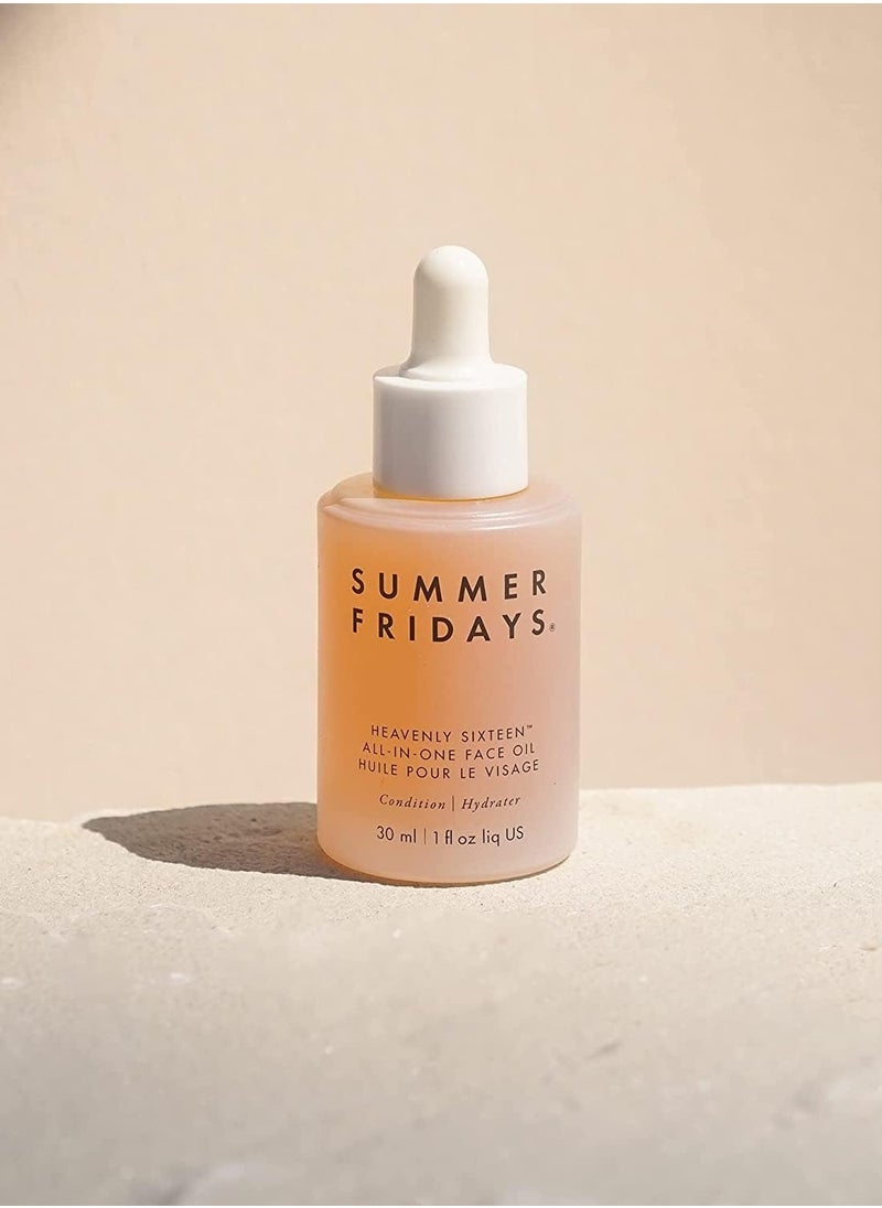 SUMMER FRIDAYS Summer Fridays Heavenly Sixteen Face Oil - All-In-One Hydrating Face Oil for Dry Skin - Made with a Restorative Blend of 16 Non-Comedogenic Oils to Help Condition and Plump Skin (1 Fl Oz)  - Image 2
