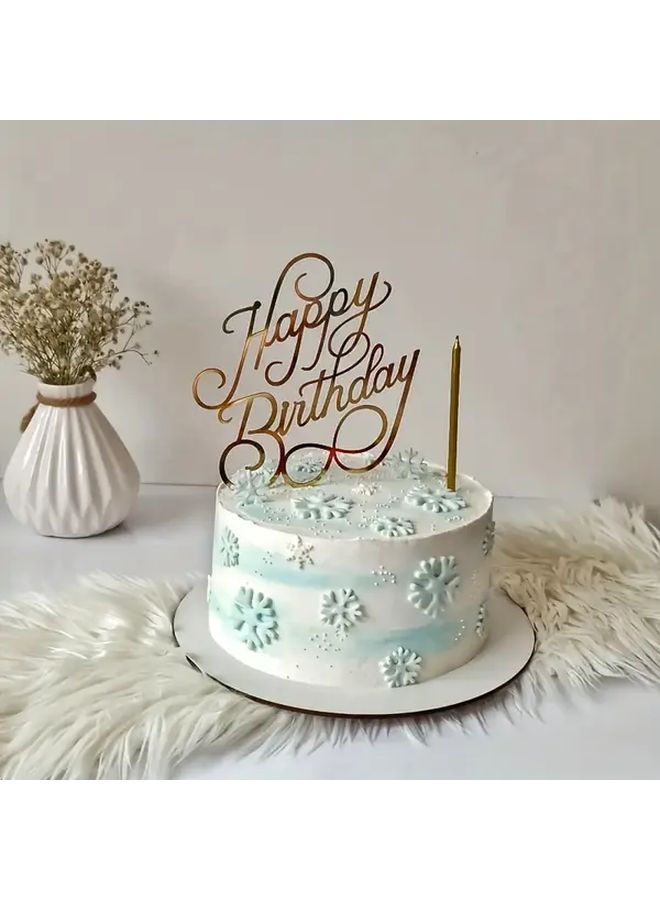 Golden Birthday Cake Topper For Baby Party Decorations 4 Styles 1 Piece Each - Image 4