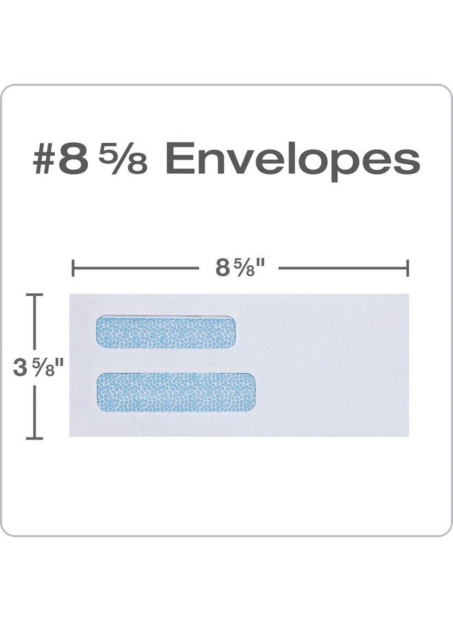Columbian #8 5/8 Security Envelopes, 500/Box, Double Window, 3-5/8" X 8-5/8", Redi-Seal Self Seal, Invoices & Quickbooks Statements, White (Colo182)  - Image 2