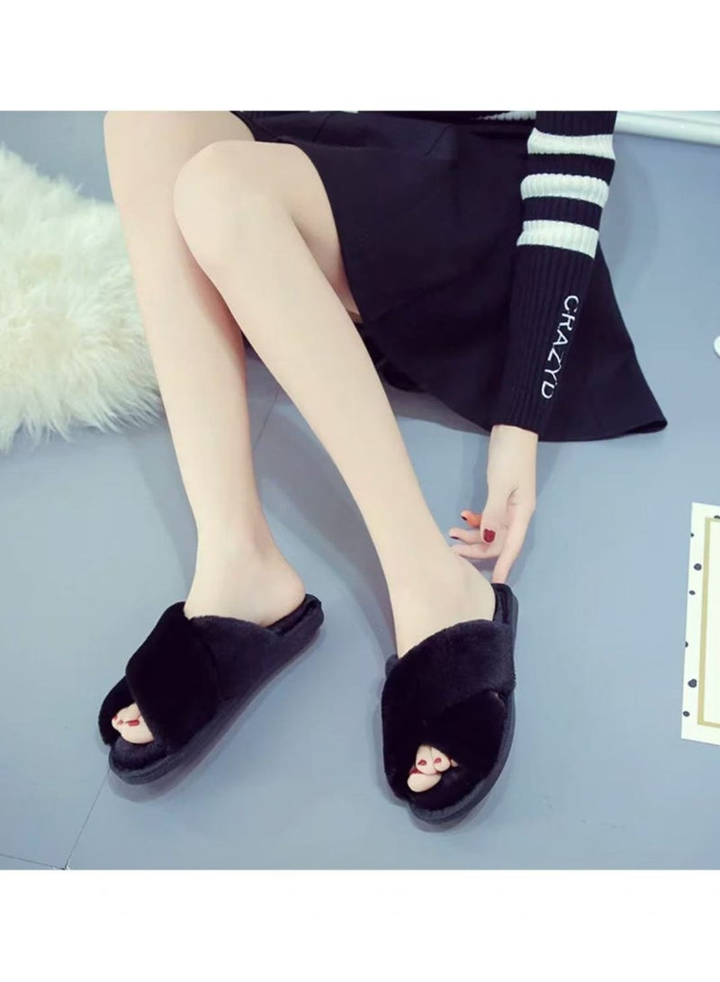 Women's spring sandals, flat shoes, indoor slippers, super soft soles（Black） - Image 1
