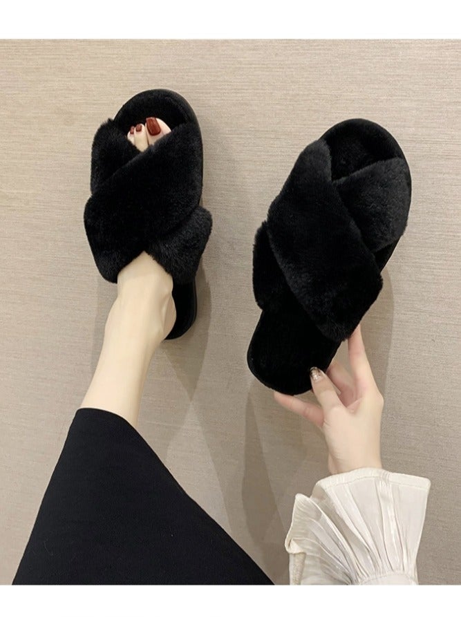 Women's spring sandals, flat shoes, indoor slippers, super soft soles（Black） - Image 3