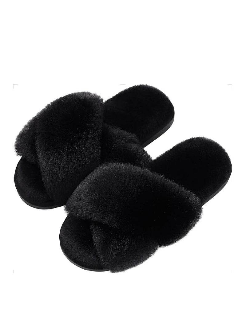 Women's spring sandals, flat shoes, indoor slippers, super soft soles（Black） - Image 5