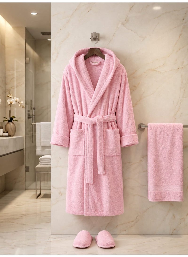 TM HOME Luxury Hotel Bath Robe + Towel 100*50 + Slipper with Luxury Box – 100% Egyptian Cotton – Elegant Color – Ultra-Soft, Highly Absorbent & Premium Quality for Home, Spa & Hotels - Image 2