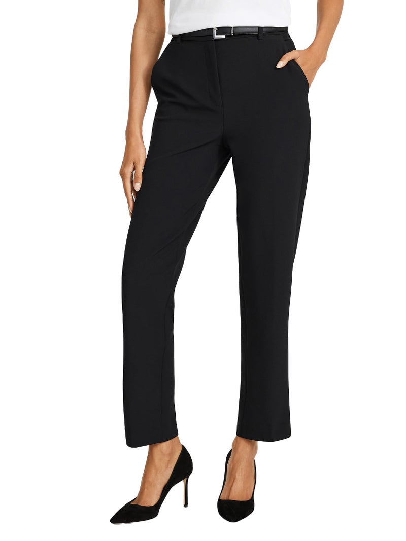 EXPRESS Womenâ€™s Editor Pants â€“ Super High Rise Stretch Tailored Trouser with Polished Fit and Comfortable Feel Pitch Black - Image 1