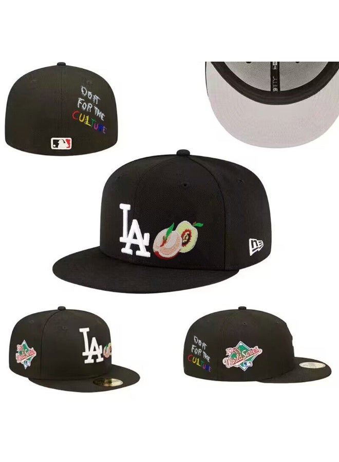 NEW ERA Los Angeles Dodgers "Do It For The Culture" Black Fitted Hat – World Series Patch & Peach Embroidery New Era MLB Cap 577SIZEUnique "Do It For The Culture" slogan + peach embroidery – bold, cultural-themed details that stand out.