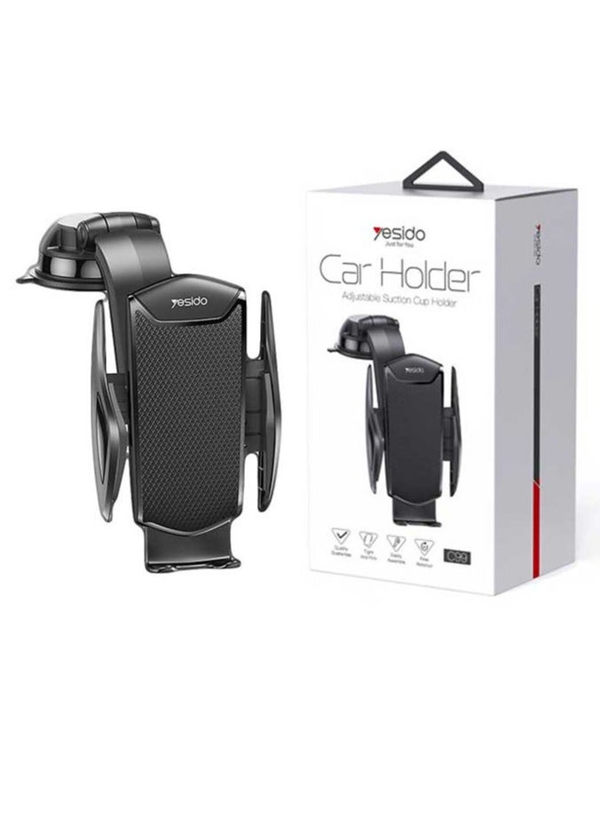 ELTRAZONE "C99 Car Center Console Suction Cup Phone Holder – Mobile Navigation Mount, Black" - Image 2