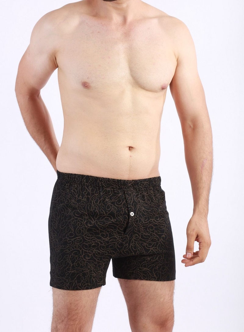 Jet Jet Underwear For Men Printed Boxer-Black  - Image 3