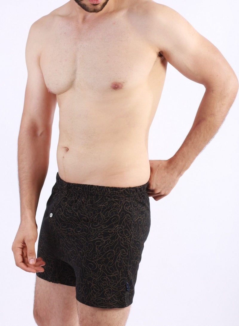 Jet Jet Underwear For Men Printed Boxer-Black  - Image 1
