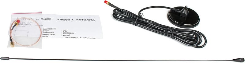 BTECH Authentic Genuine Nagoya UT-308UV 21-Inch Magnetic Mount VHF/UHF (144/430Mhz) Antenna SMA-Female for and BaoFeng Radios - Image 1