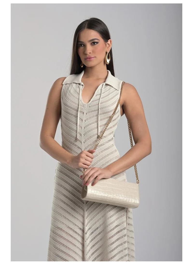 Carmen Steffens  Off-white Croco Leather Crossbody Bag for Women | Best Price UAE