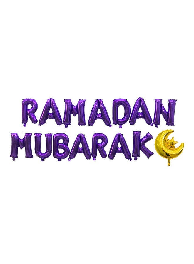 NIBEMINENT Decorative Ramadan Mubarak Letter with Moon Star Aluminum Balloon - Image 1