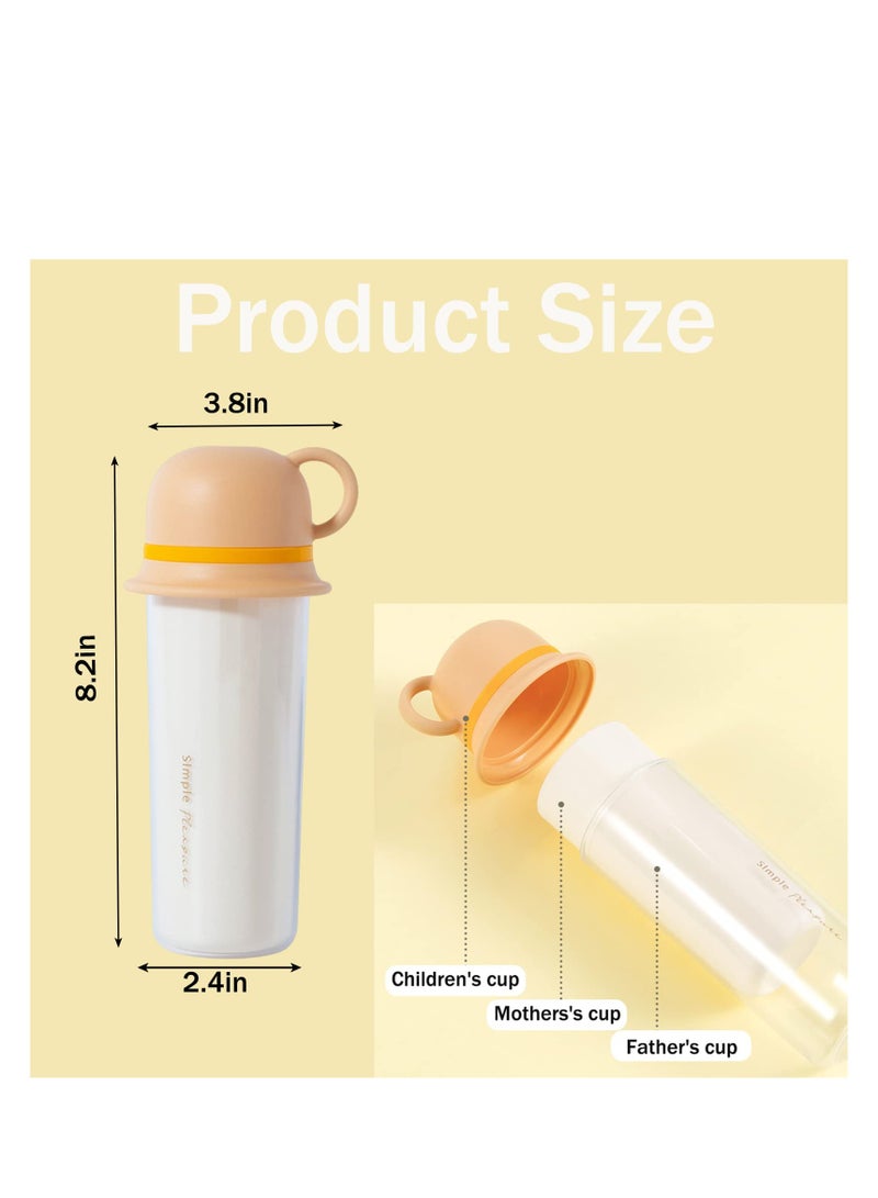 SYOSI Portable Travel Toothbrush Case 3 in 1 Family Travel Mouthwash Cup Travel Size Toothbrush Kit Multifunctional Toothbrush Travel Container Suitable for Family Travel Business or Daily Use(Orange) - Image 2