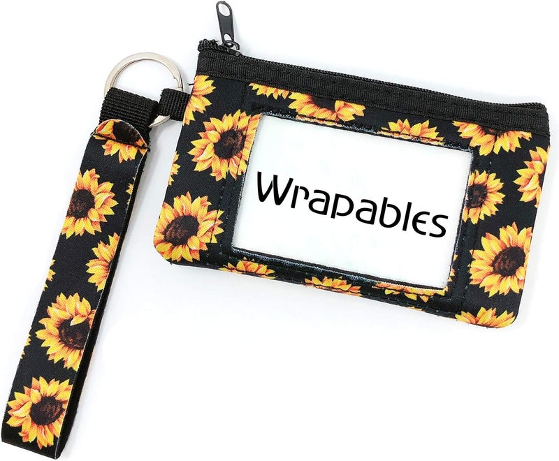 allydrew Neoprene Mini Wristlet Wallet/Credit Card ID Holder with Lanyard - Image 1