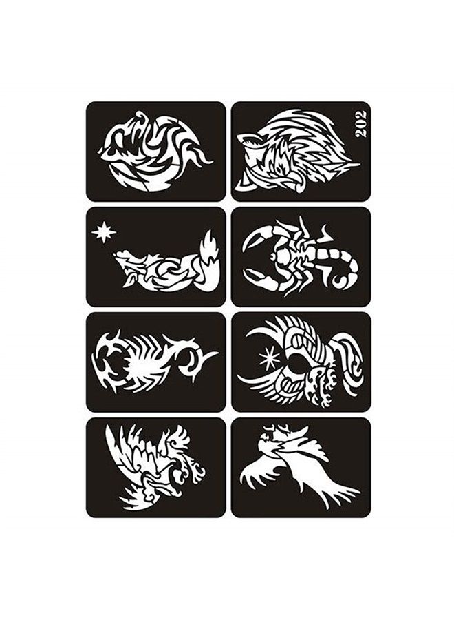 Jurxy 10 Sheets Tattoo Stencil Kit Temporary Tattoo Templates Body Art Designs Self-Adhesive Reusable Tattoo Stickers Kit - Various Patterns for Adults Man Women Kids Teenager - N1 - Image 2