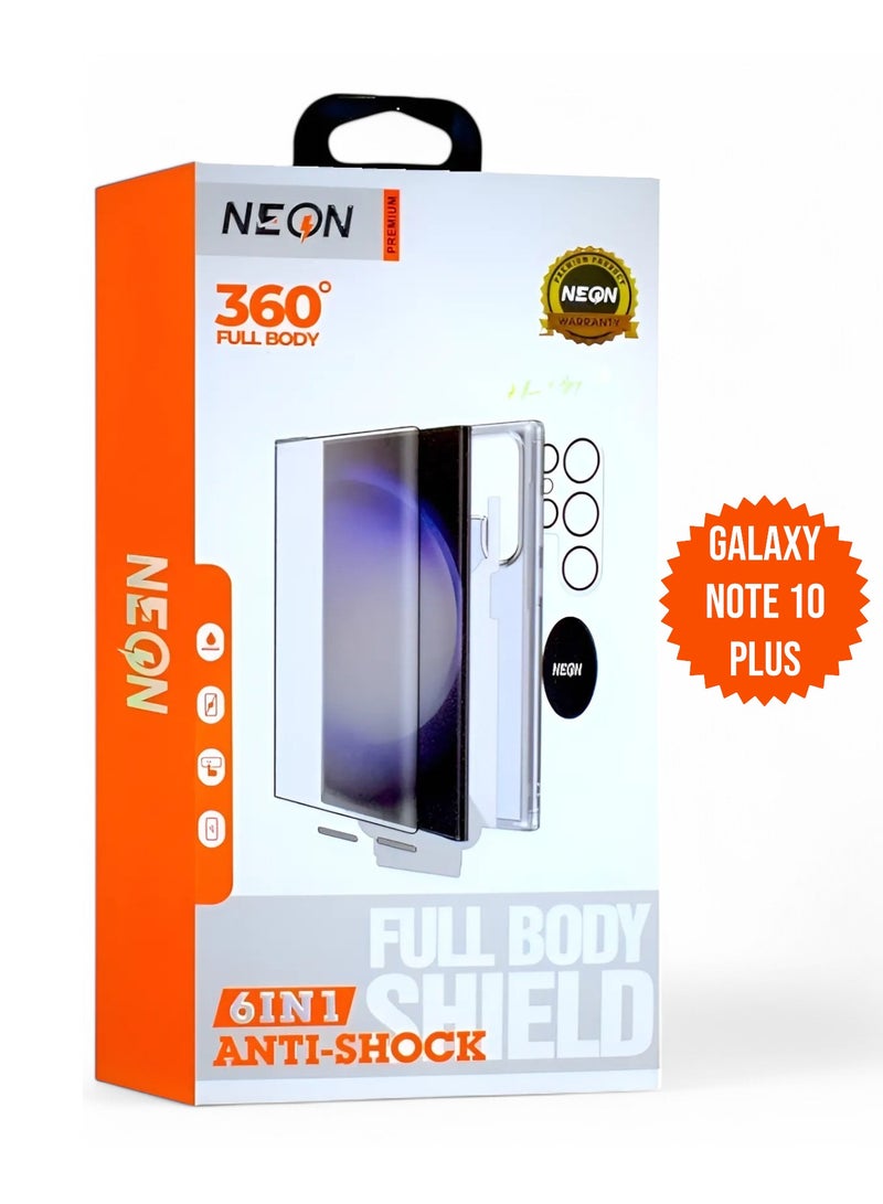Neon Package for Samsung Galaxy Note 10 Plus, with Privacy Screen Protector (Lid) and MagSafe Wireless Charging Case. Complete protection for your device against scratches and drops (6in1), new and original package.