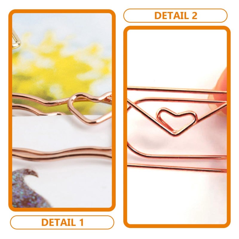 مشابك ورق على شكل مغلف بلون ذهبي وردي 20 قطعة لتنظيم المستندات والفواتير في المكتب - Image 4