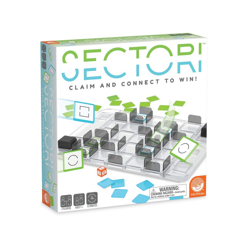 Mindware Sectori Strategy Board Games for 2 Players for Family Night or for Kids and Adults Ages 7 - Image 2