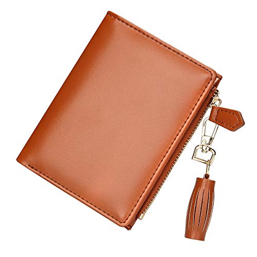 GEEAD Small Wallets for Women Bifold Slim Coin Purse Zipper ID Card Holder - Image 1