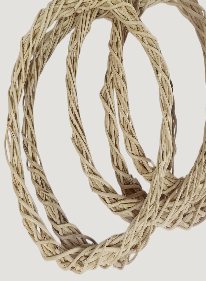 PRANSUNITA برانسونيتا إكليل الصفصاف الطبيعي، حلقة دائرية، غصن خشبي مزخرف لتزيين الحرف اليدوية، باب المنزل - عبوة من قطعتين، قطر 6 بوصات (15 سم) - Image 2