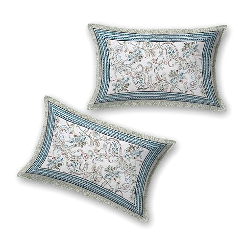 EasyGoods® 240 TC Pure Cotton Bedsheet for Double Bed, King & Queen Size Bed, Jaipuri Rajasthani Design with 2 Pillow Covers, Extra Soft & Wrinkle Free (Sea Green) - Image 5