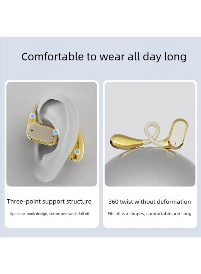 caijin True wireless earbuds, non-in-ear Bluetooth earbuds, long battery life, low latency, non-in-ear hook design, touch volume control, condenser microphone, compatible with mobile games, suitable for gaming, sports and daily use - Image 2