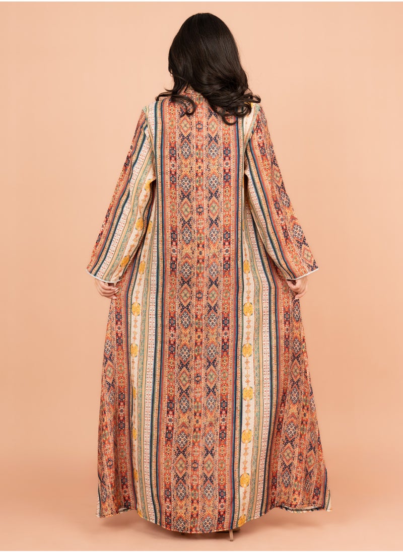 IKKXA Multicolor Patterns Modern Jalabiya IK1021 Yellow  - Image 4