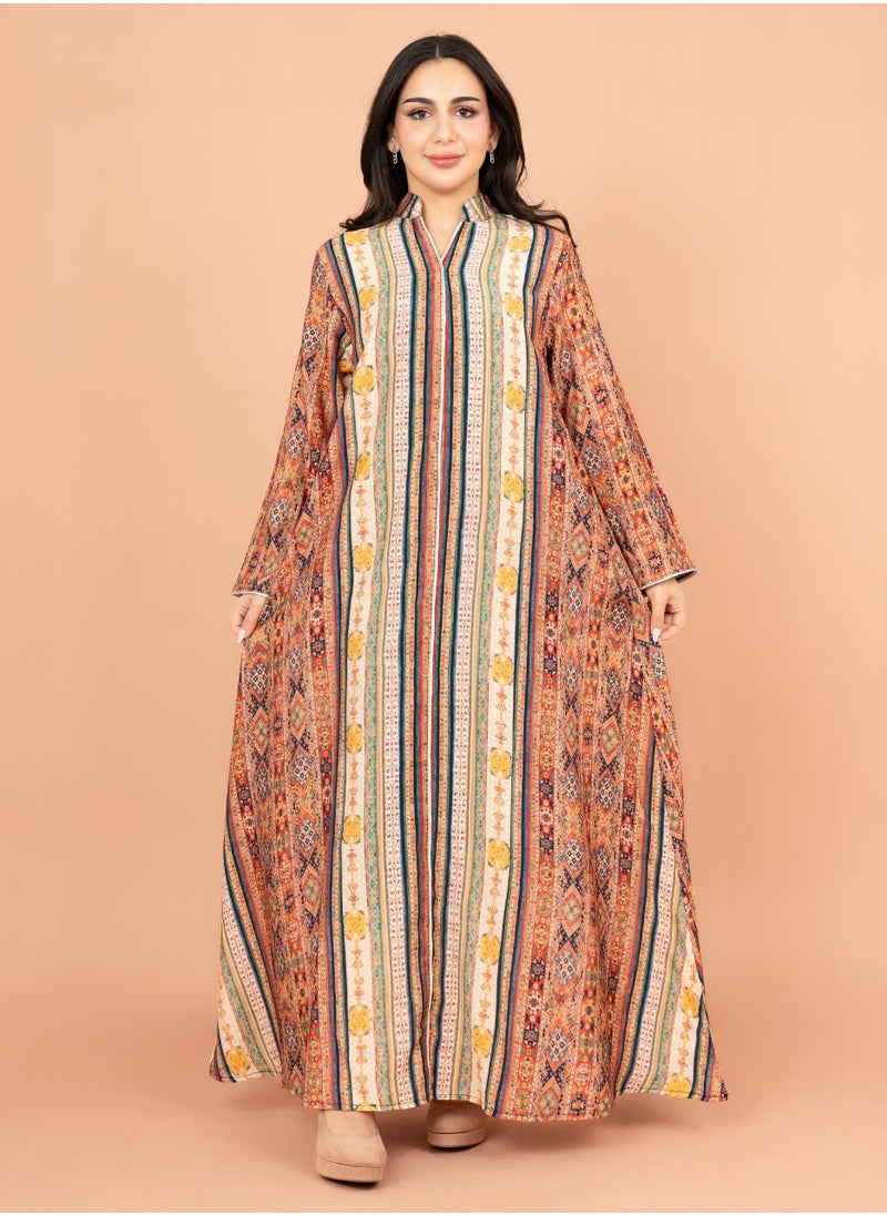 IKKXA Multicolor Patterns Modern Jalabiya IK1021 Yellow  - Image 5