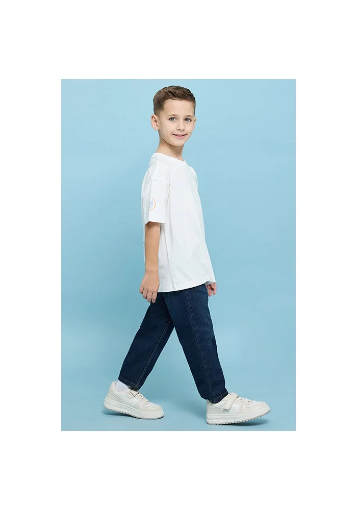 R&b Washed Relaxed Fit Jeans with Button Closure