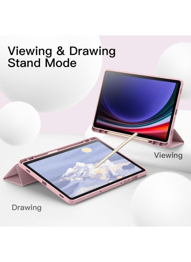 ماركة غير محددة جراب Honor Pad X9 مقاس 11.5 بوصة 2023 مع حامل قلم رصاص، وغطاء خلفي ناعم من مادة TPU قابل للطي، وغطاء ذكي واقٍ قابل للطي، وخاصية الإيقاظ والسكون التلقائي (ذهبي وردي)  - Image 5