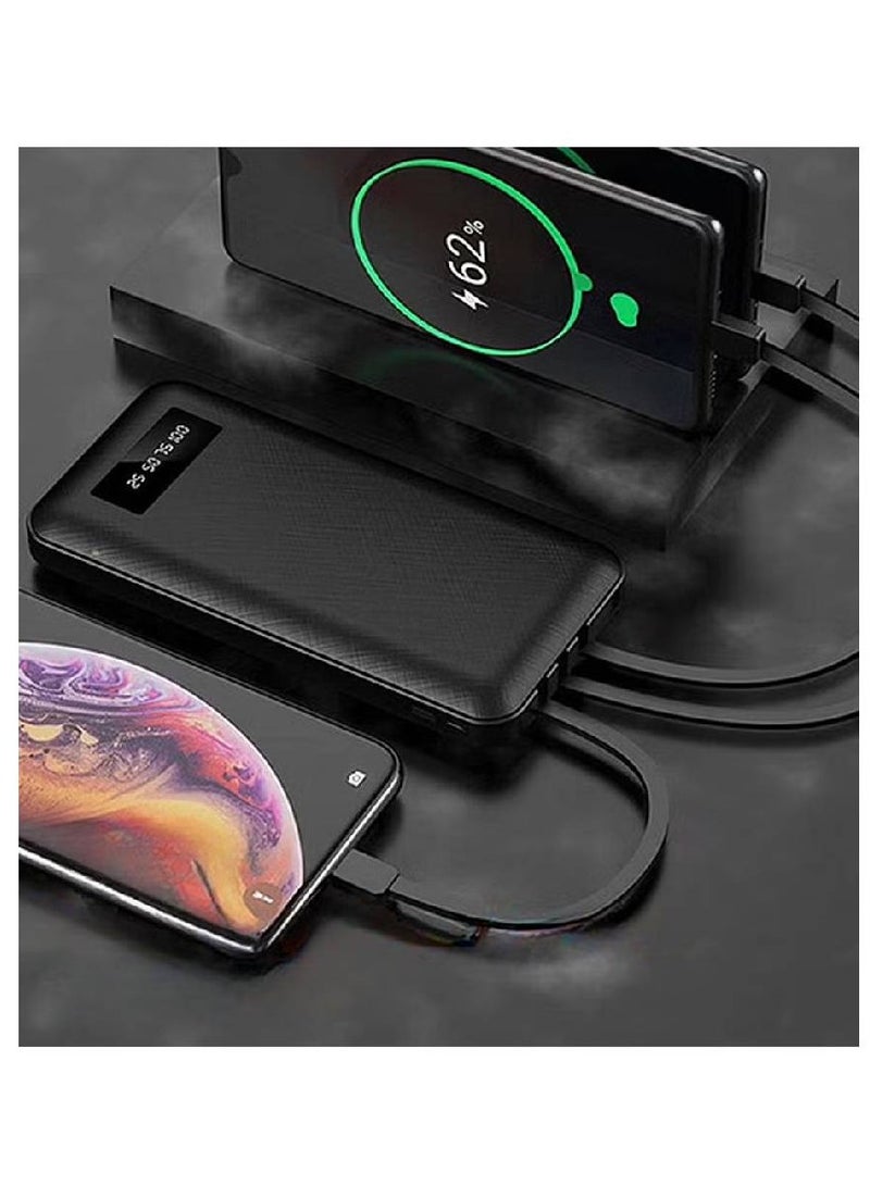 أيرلدوم Earldom PB-41 باور بانك سعة 10000 مللي أمبير في الساعة مزود بـ 3 كابلات شحن مدمجة وشاشة LCD باللون الأسود - Image 2