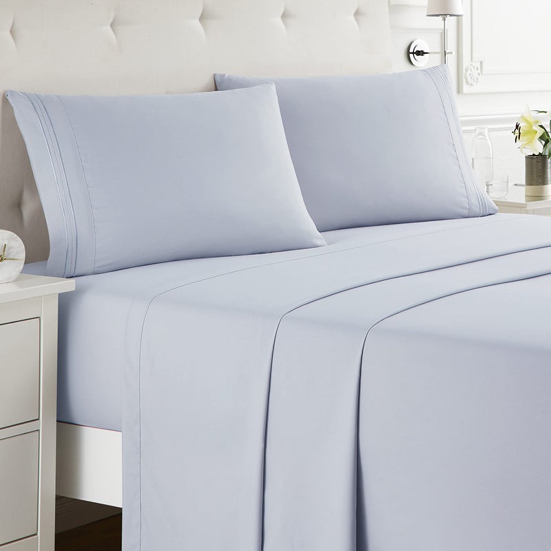 Nestl Nestl RV Short Queen Sheet Set - 4 Piece Bed Sheets for RV Short Queen Size Bed  Deep Pocket  Hotel Luxury  Extra Soft  Breathable and Cooling  Ice Blue RV Short Queen Size Sheets  - Image 1