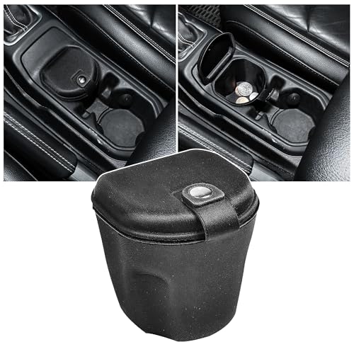 RERPRO Center Console Organizer Coin Holder Compatible with Jeep Wrangler JL 4XE Gladiator JT 20182026 Accessories Front Seat Cup Holder Insert Change Storage with Lid Portable 1 Pack Black - Image 1