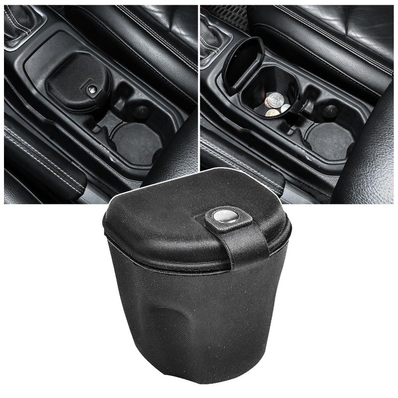 RERPRO Center Console Organizer Coin Holder Compatible with Jeep Wrangler JL 4XE Gladiator JT 20182026 Accessories Front Seat Cup Holder Insert Change Storage with Lid Portable 1 Pack Black - Image 3
