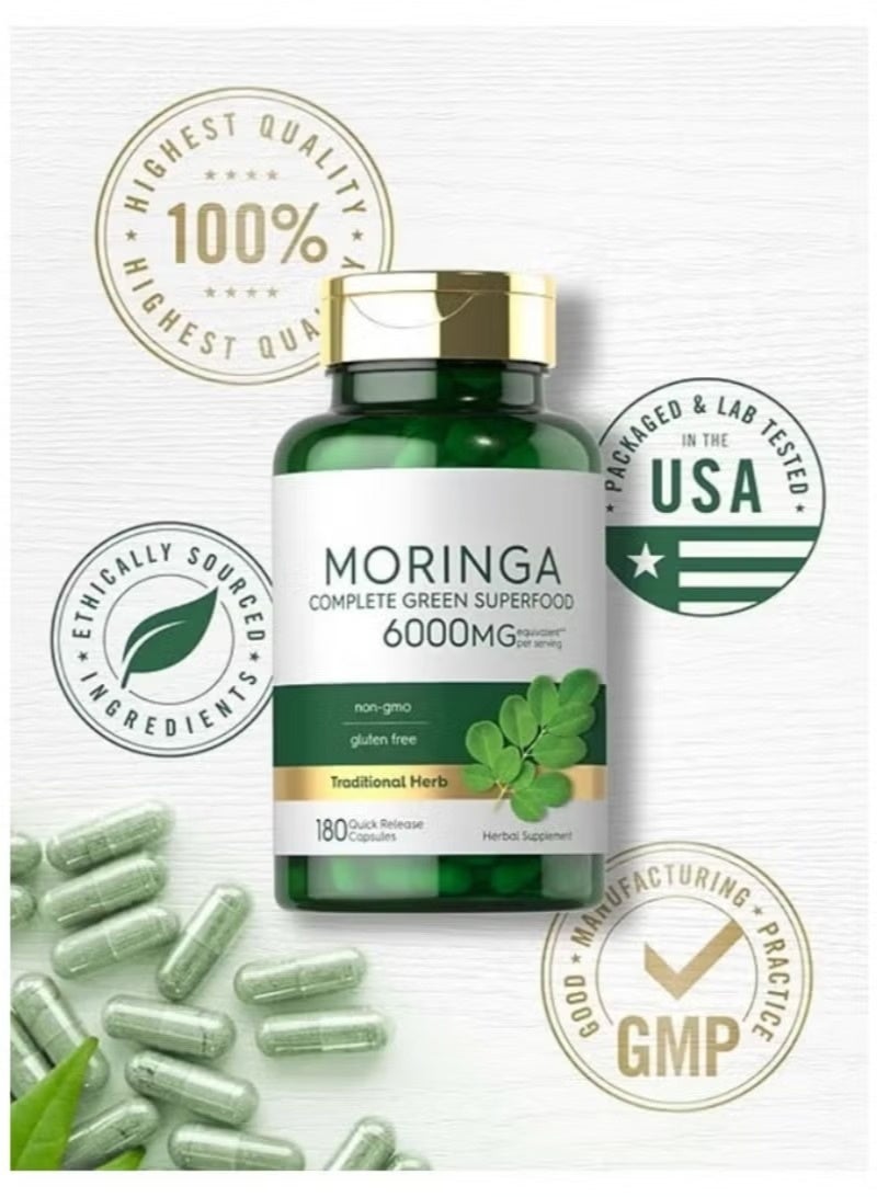 Moringa Oleifera Capsules 2 Pack 180 Count – Pure Moringa Leaf Powder Superfood Supplement, Vegan, Non-GMO, Gluten Free Energy & Detox Support - Image 5