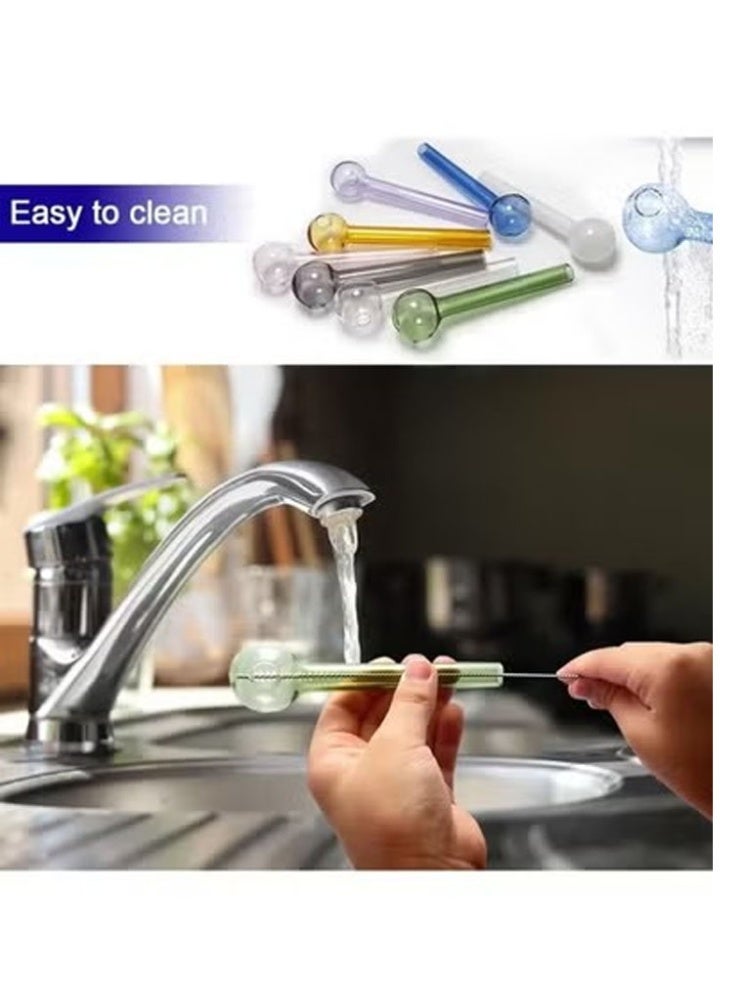 بيت إيزي 8 قطع من مصاصات الزجاج المقاومة للكسر، مقاس 4 بوصات، مصاصة زجاجية قابلة لإعادة الاستخدام مع فرشاة تنظيف، آمنة للاستخدام في غسالة الأطباق، مصاصات شرب مثالية للكوكتيلات والعصائر والقهوة والعصير الشفاف - Image 5