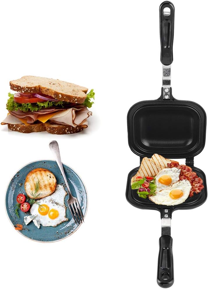 Srliya Non-Stick Even Heat Distribution Fry Pan, Quick Breakfast Maker, Toaster, with Comfortable Handle, Suitable for Gas, for Cakes and Toasted Sandwiches. - Image 1