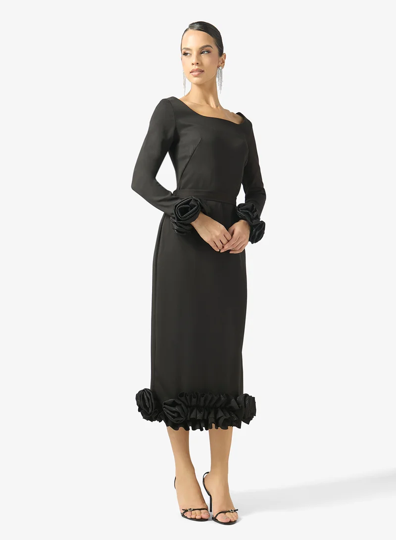 Shift Dress With Statement Ruffles