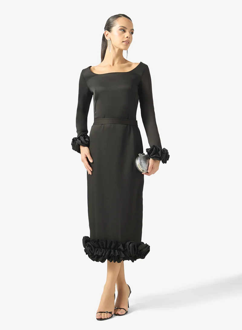 Namshi X  Shift Dress With Statement Ruffles for Women | Best Price UAE
