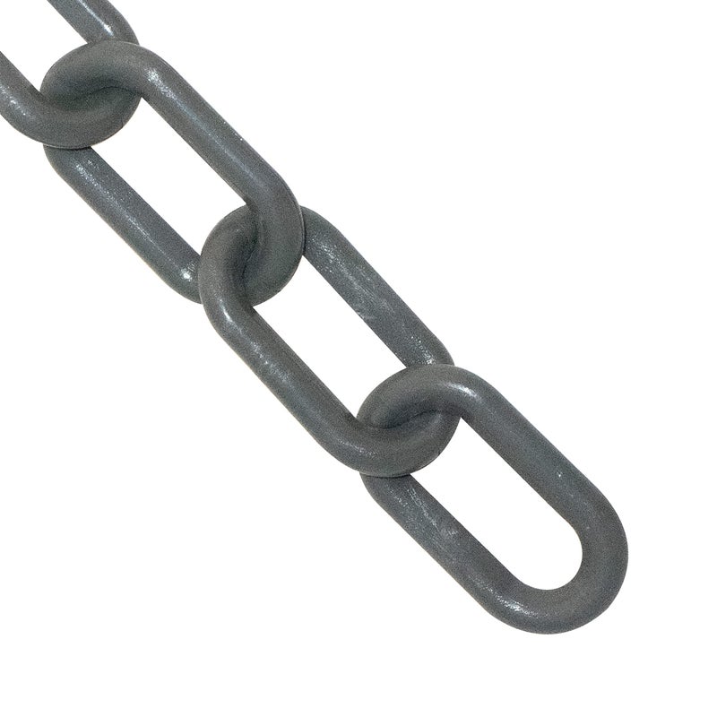 Mr. Chain Plastic Barrier Chain, Slate Gray, 1.5-Inch Link Diameter, 25-Foot Length (30057-25)